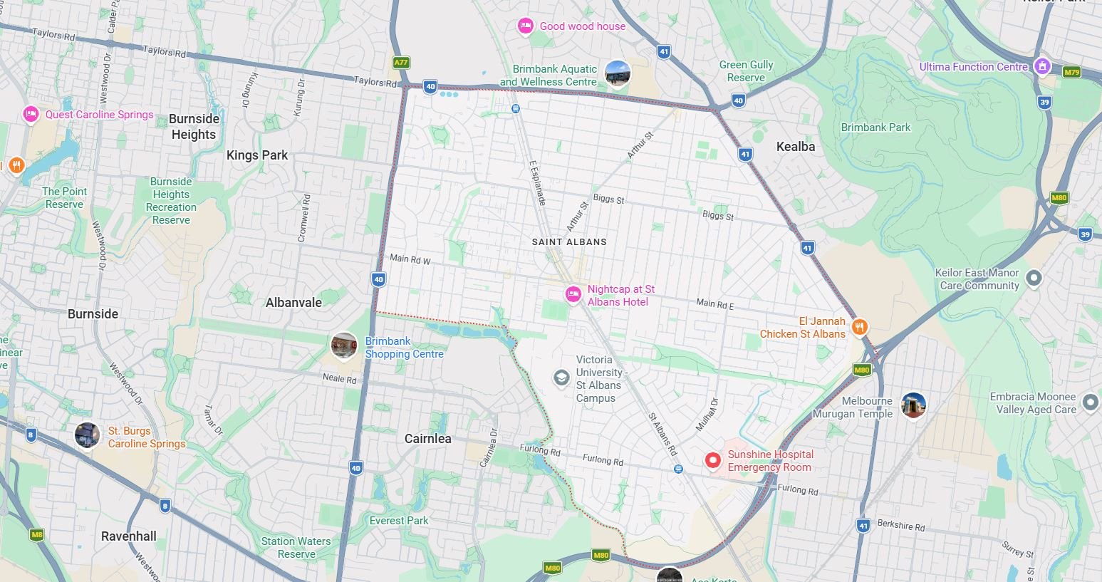 St Albans Map